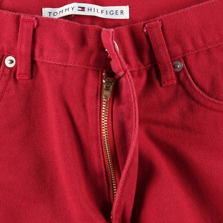 2000'S Tommy Hilfiger Chino Shorts, Women's Size L (W28 equivalent) cotton red type Vintage Second Hand