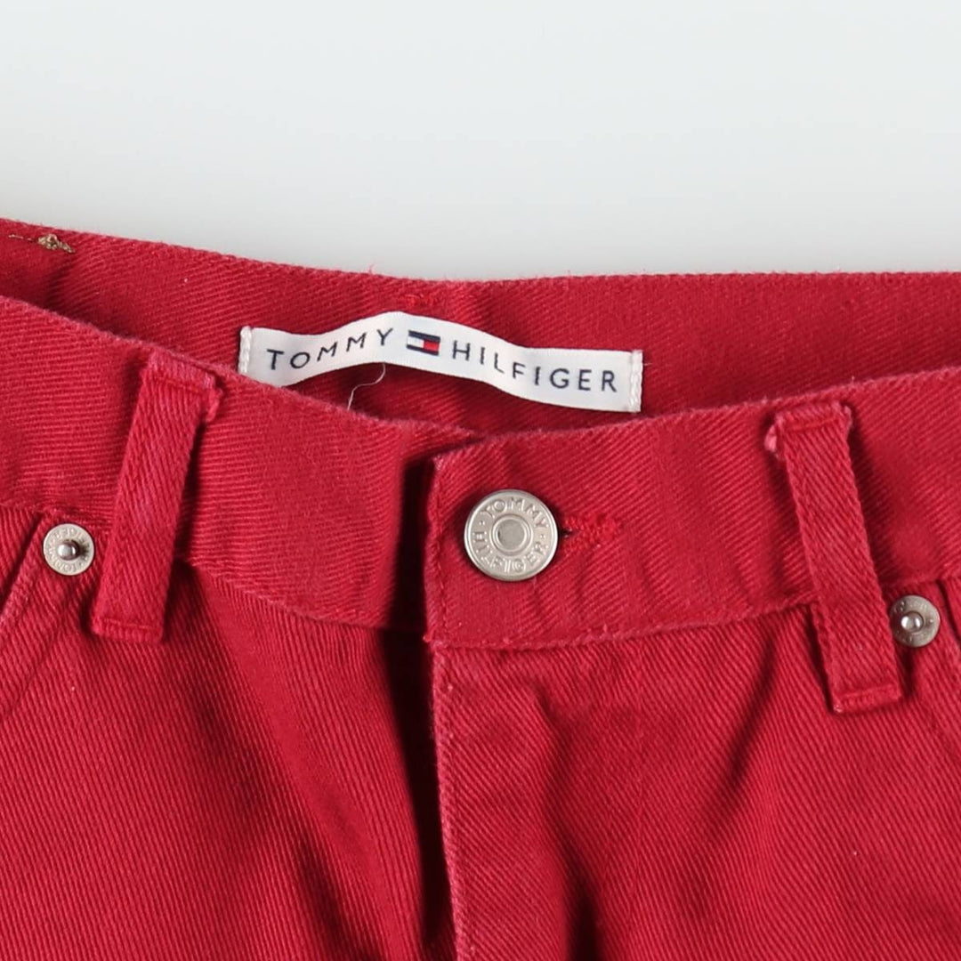2000'S Tommy Hilfiger Chino Shorts, Women's Size L (W28 equivalent) cotton red type Vintage Second Hand