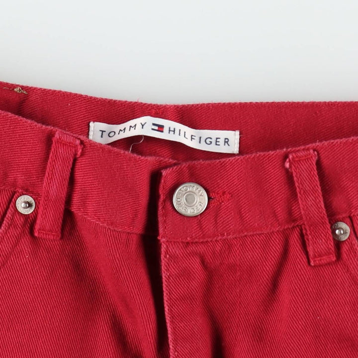 2000'S Tommy Hilfiger Chino Shorts, Women's Size L (W28 equivalent) cotton red type Vintage Second Hand