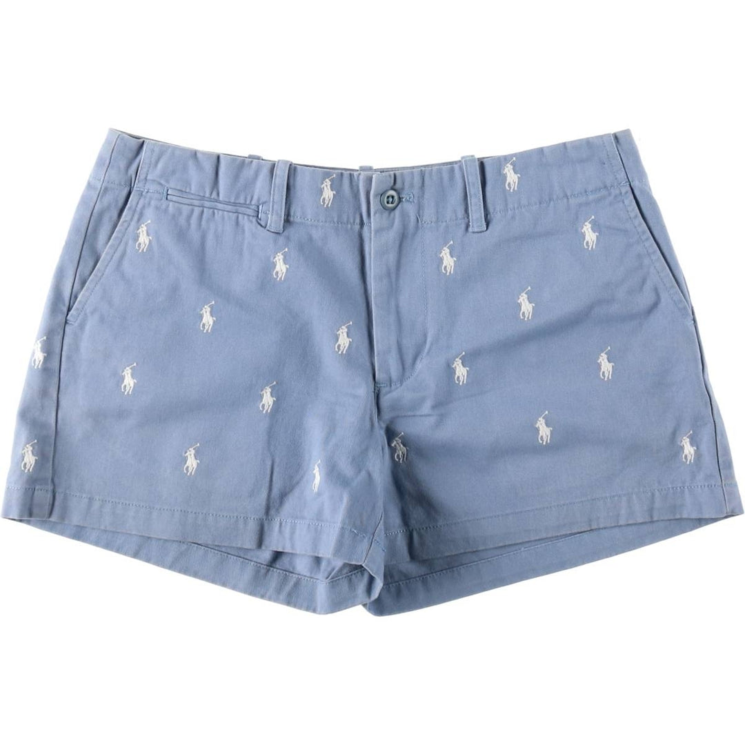 Ralph Lauren RALPH LAUREN SPORT all-over print chino shorts, women's size XL (equivalent to W31). cotton Blue type light blue Vintage Second Hand