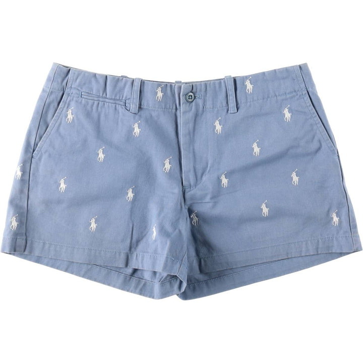 Ralph Lauren RALPH LAUREN SPORT all-over print chino shorts, women's size XL (equivalent to W31). cotton Blue type light blue Vintage Second Hand