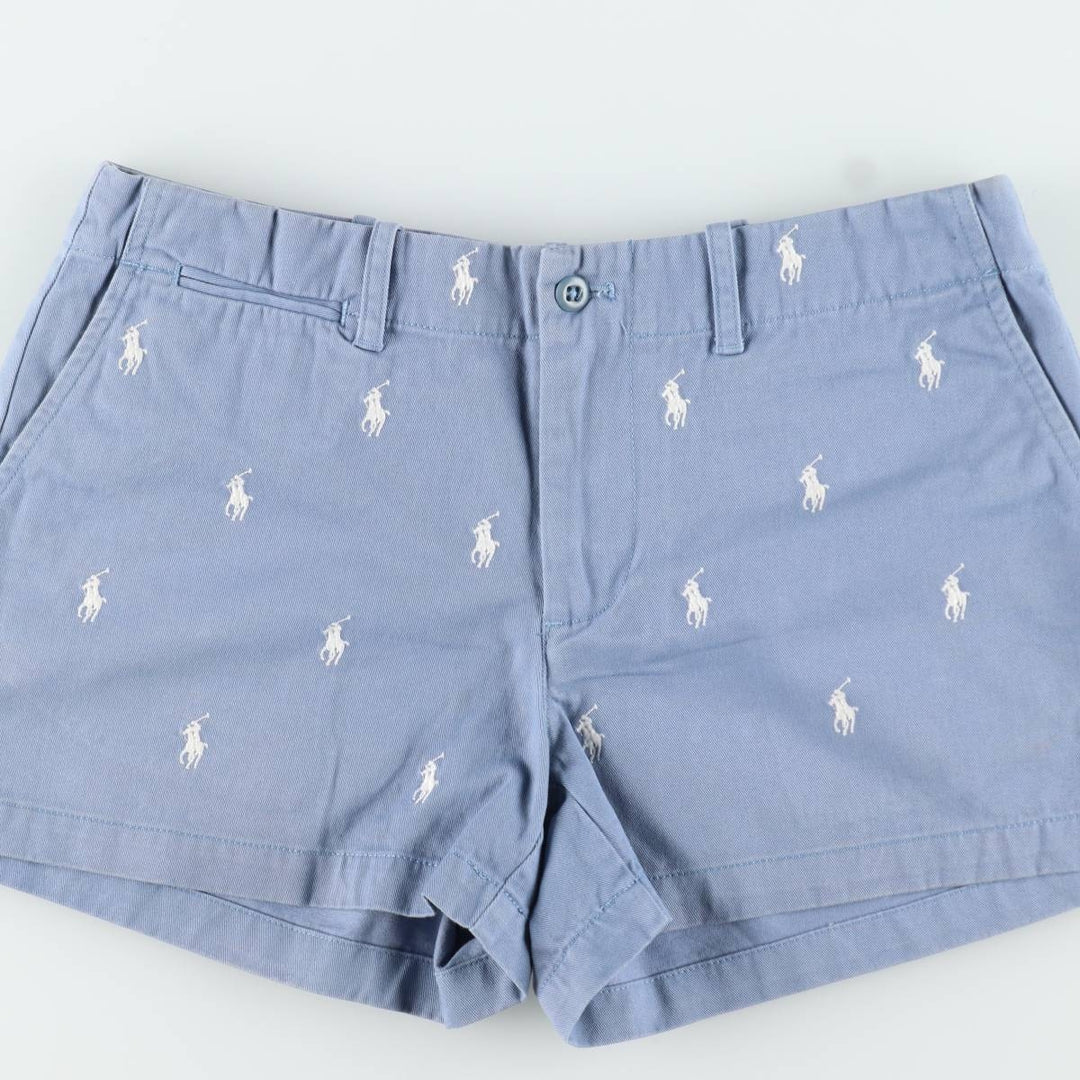 Ralph Lauren RALPH LAUREN SPORT all-over print chino shorts, women's size XL (equivalent to W31). cotton Blue type light blue Vintage Second Hand