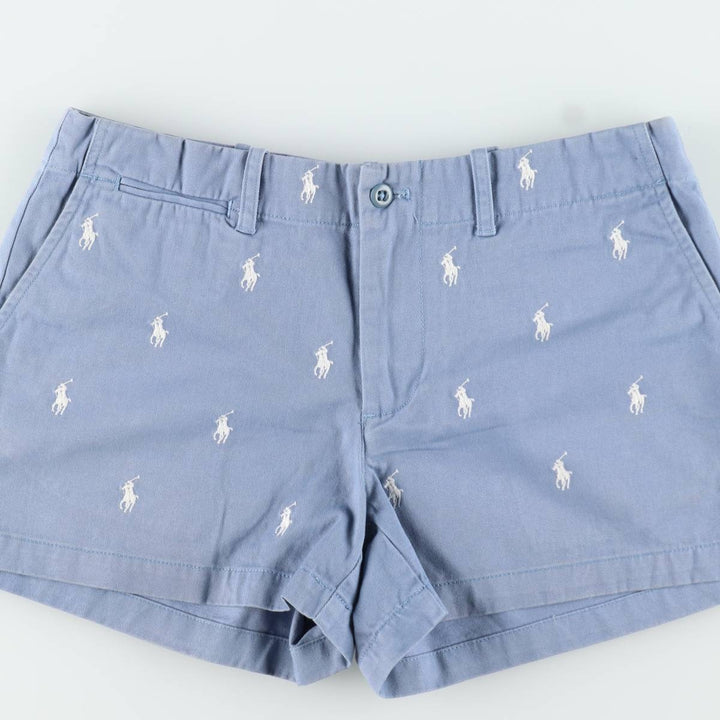 Ralph Lauren RALPH LAUREN SPORT all-over print chino shorts, women's size XL (equivalent to W31). cotton Blue type light blue Vintage Second Hand