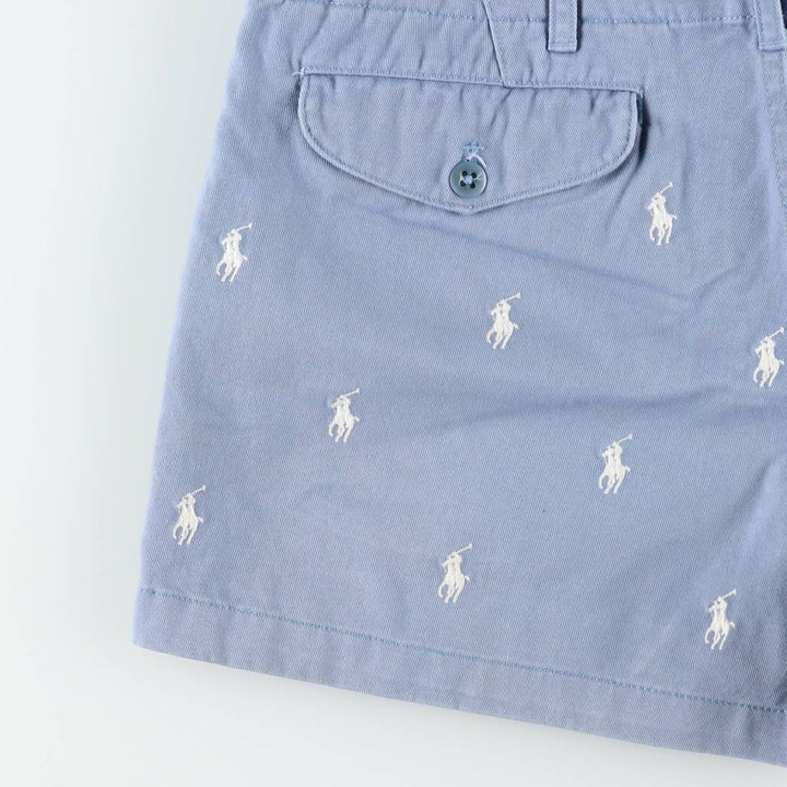 Ralph Lauren RALPH LAUREN SPORT all-over print chino shorts, women's size XL (equivalent to W31). cotton Blue type light blue Vintage Second Hand