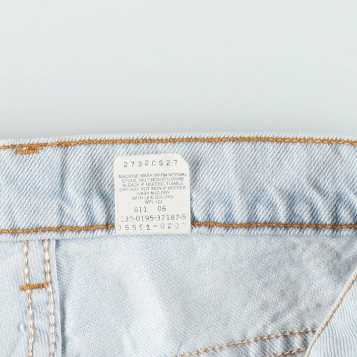 90'S Levi's 551 Relaxed Fit Denim Shorts, Made in USA, Women's XL (equivalent to W31), Vintage. cotton Blue type light blue Vintage Second Hand