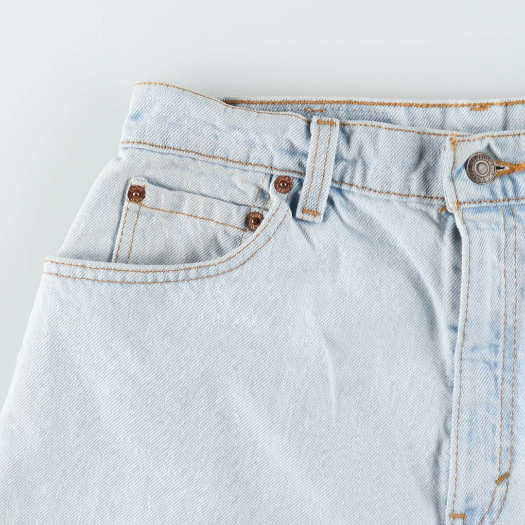 90'S Levi's 551 Relaxed Fit Denim Shorts, Made in USA, Women's XL (equivalent to W31), Vintage. cotton Blue type light blue Vintage Second Hand