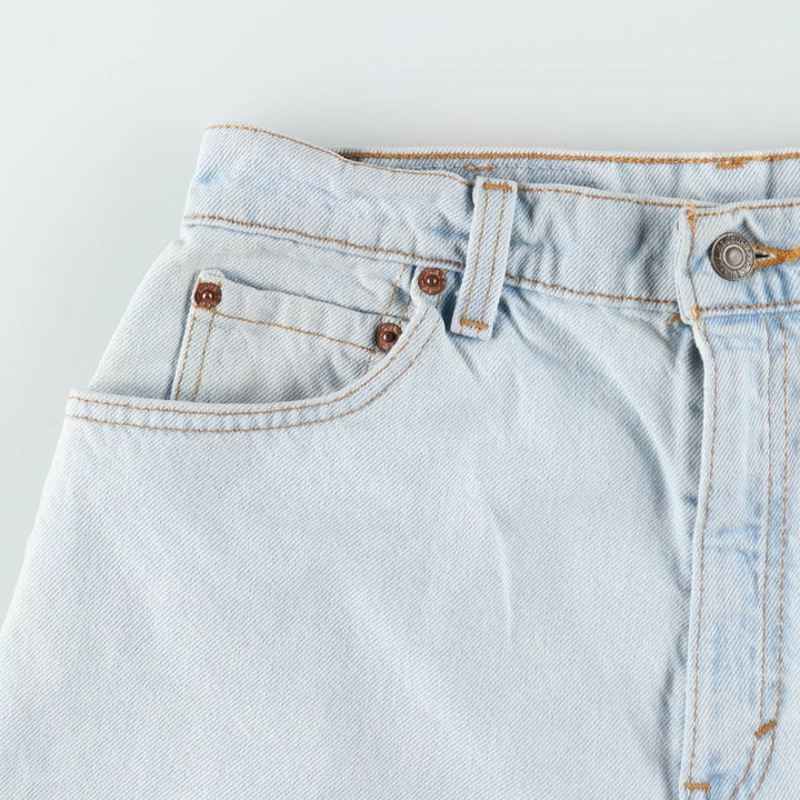 90'S Levi's 551 Relaxed Fit Denim Shorts, Made in USA, Women's XL (equivalent to W31), Vintage. cotton Blue type light blue Vintage Second Hand