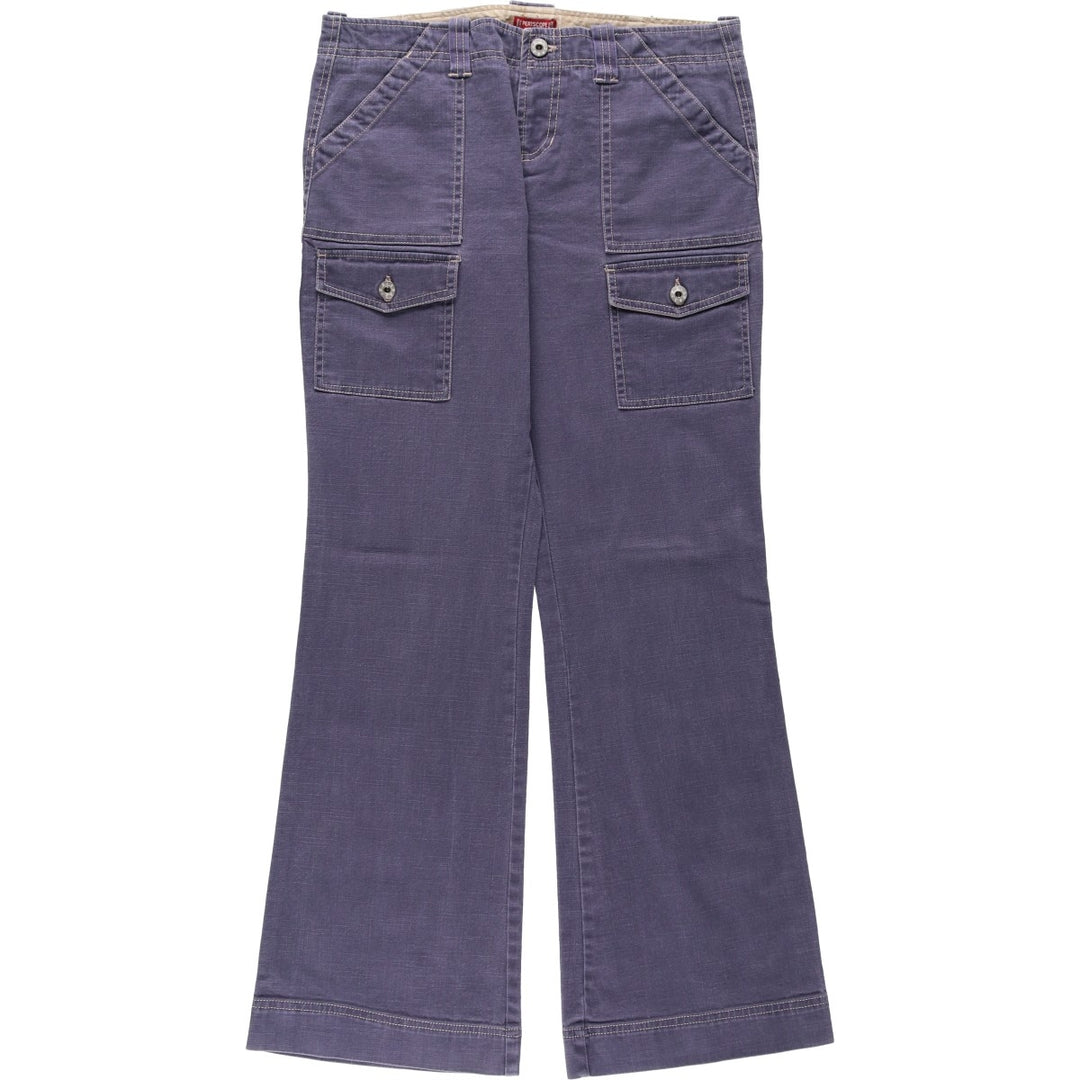 PERISCOPE Flare Cut Denim Pants, Women's XL (equivalent to W32) cotton navy blue type Vintage Second Hand