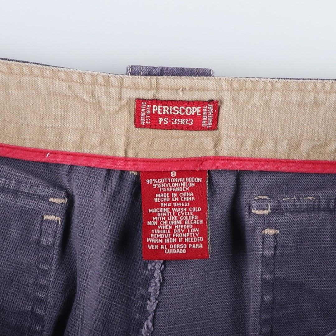 PERISCOPE Flare Cut Denim Pants, Women's XL (equivalent to W32) cotton navy blue type Vintage Second Hand