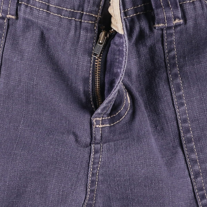 PERISCOPE Flare Cut Denim Pants, Women's XL (equivalent to W32) cotton navy blue type Vintage Second Hand