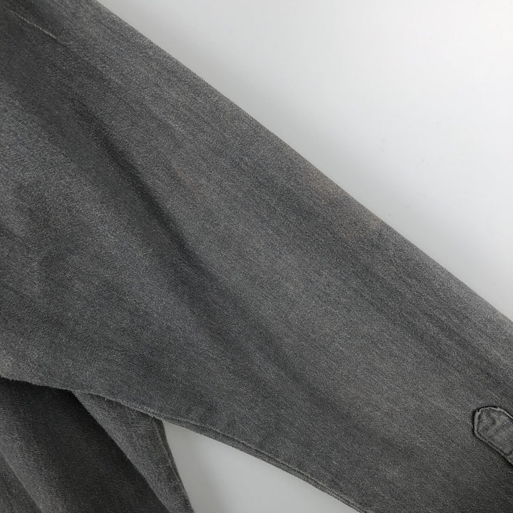 80s-90'S Wrangler X-LONG TAILS Long-Sleeve Denim Western Shirt, Made in USA, Men's Size L (Equivalent), Vintage cotton gray type Vintage Second Hand