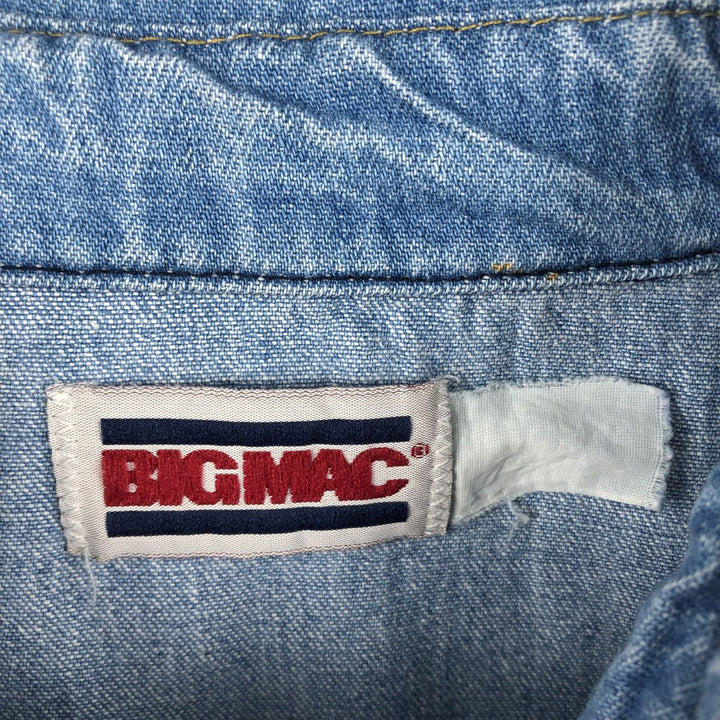 80'S Big Mac Long-Sleeve Denim Western Shirt, Men's Size L (Equivalent), Vintage unclear blue type Vintage Second Hand