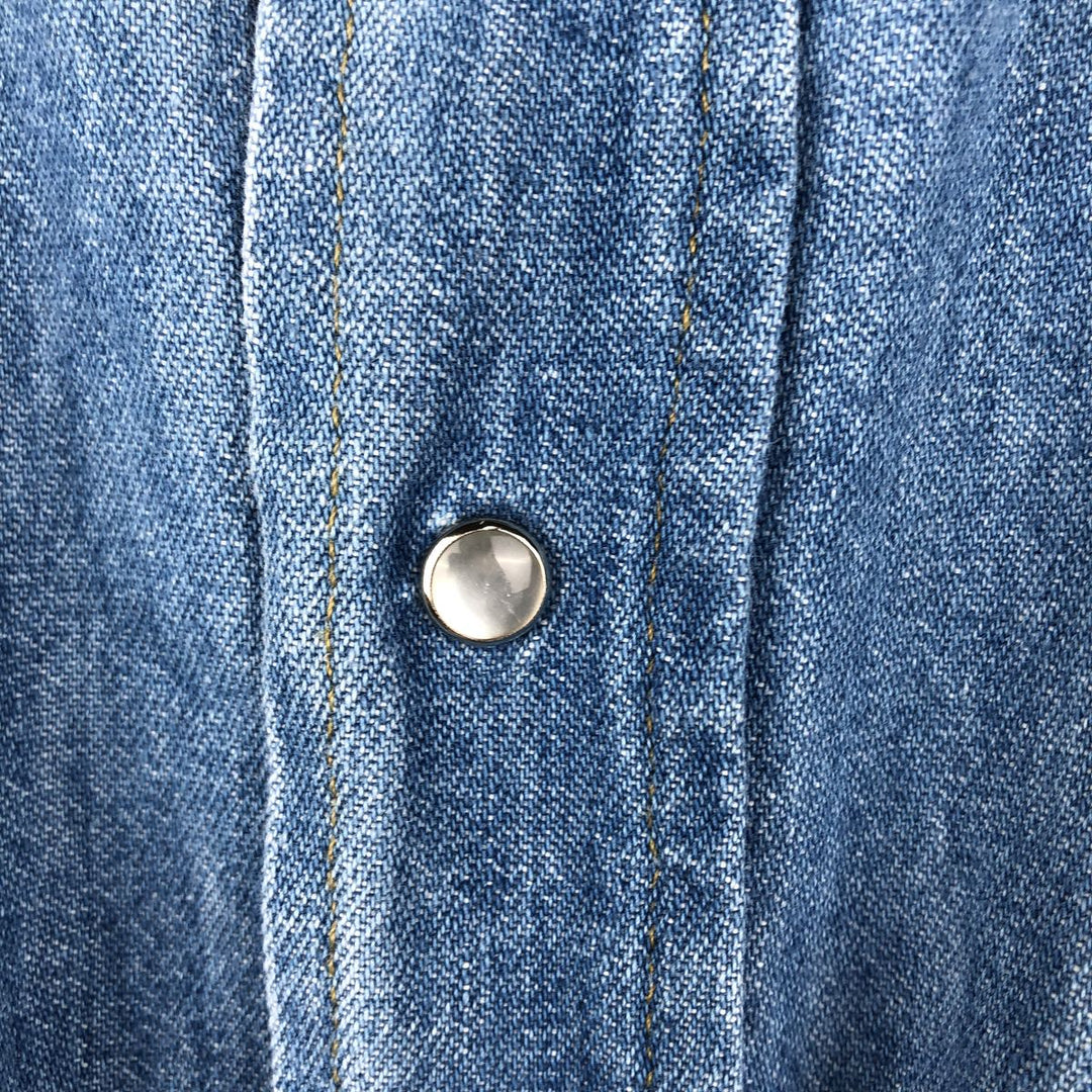 80'S Big Mac Long-Sleeve Denim Western Shirt, Men's Size L (Equivalent), Vintage unclear blue type Vintage Second Hand