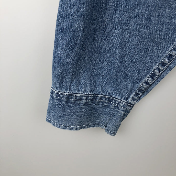 90'S Levi's Long-Sleeve Denim Western Shirt, Men's Size XL (approx.) unclear blue type Vintage Second Hand