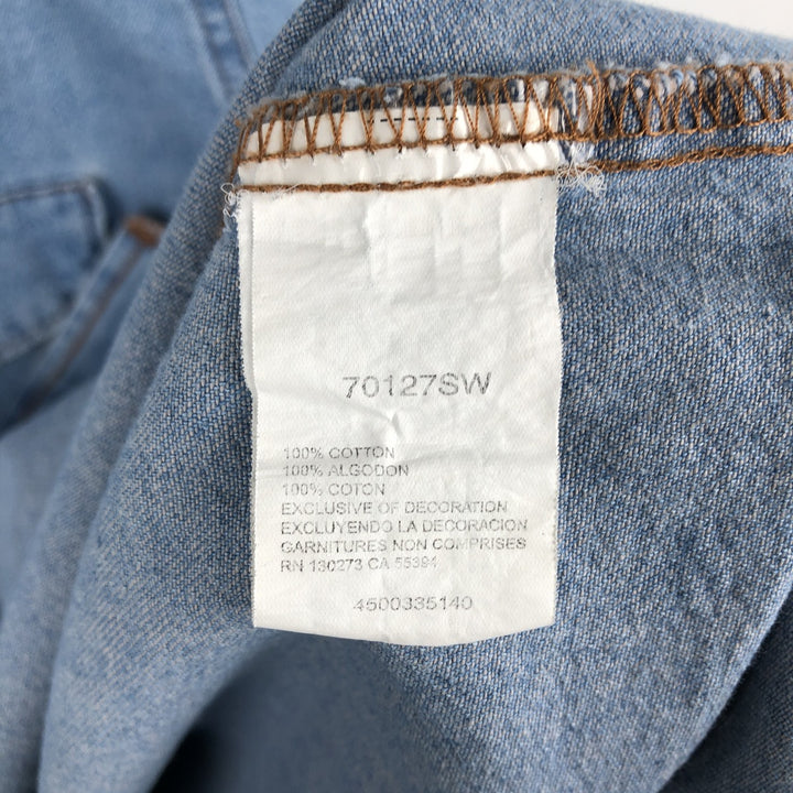 Wrangler Long Sleeve Denim Western Shirt, Men's Size L cotton blue type Vintage Second Hand