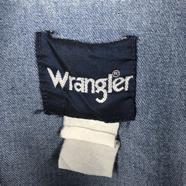 Vintage 90'S Wrangler Long Sleeve Denim Western Shirt, Men's Size XL unclear blue type Vintage Second Hand