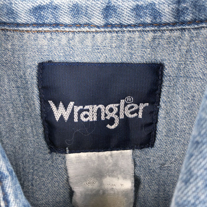 Wrangler Long Sleeve Denim Western Shirt, Men's XL unclear blue type Vintage Second Hand