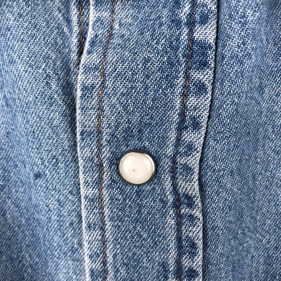 Wrangler Long Sleeve Denim Western Shirt, Men's XL unclear blue type Vintage Second Hand