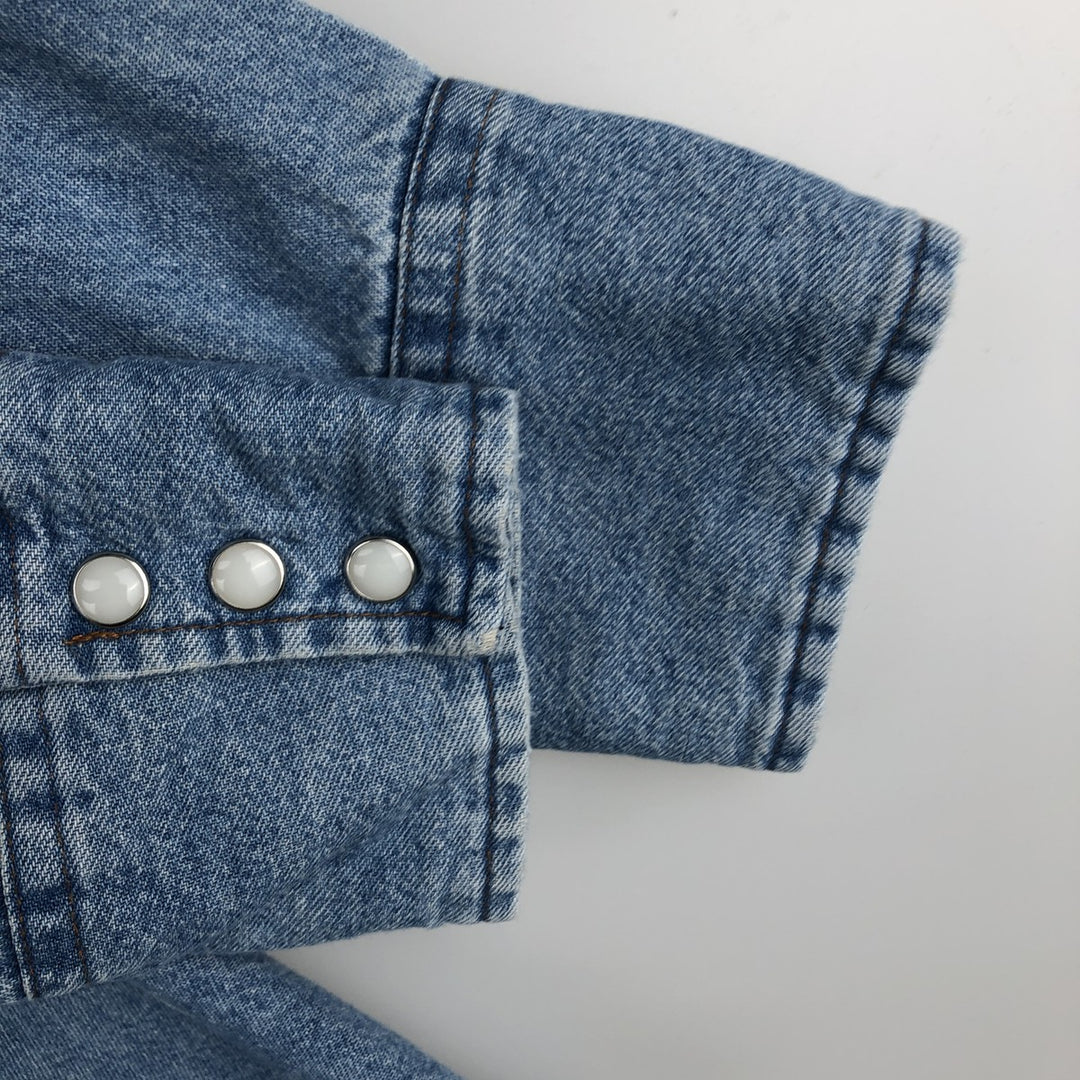 Wrangler Long Sleeve Denim Western Shirt, Men's XL unclear blue type Vintage Second Hand