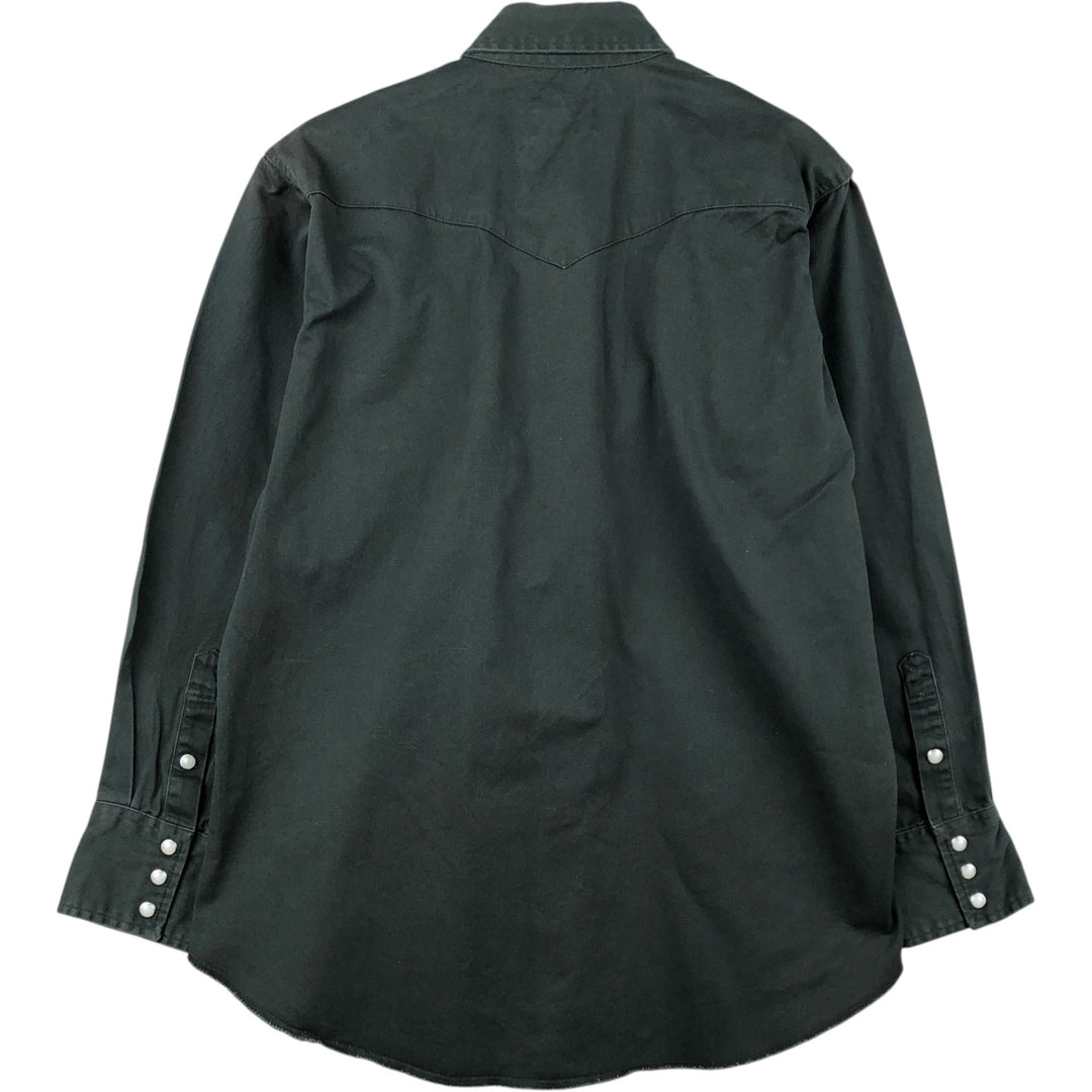 1990'S Wrangler Long-Sleeve Western Shirt, Men's Size L (approx.) cotton black type Vintage Second Hand