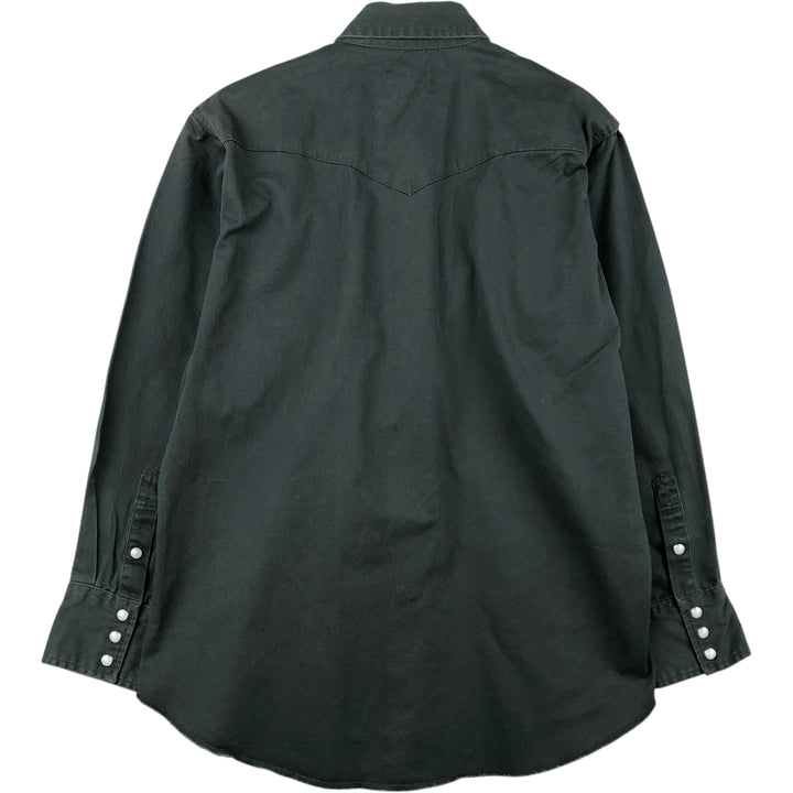 1990'S Wrangler Long-Sleeve Western Shirt, Men's Size L (approx.) cotton black type Vintage Second Hand