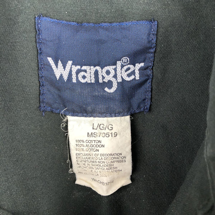 1990'S Wrangler Long-Sleeve Western Shirt, Men's Size L (approx.) cotton black type Vintage Second Hand