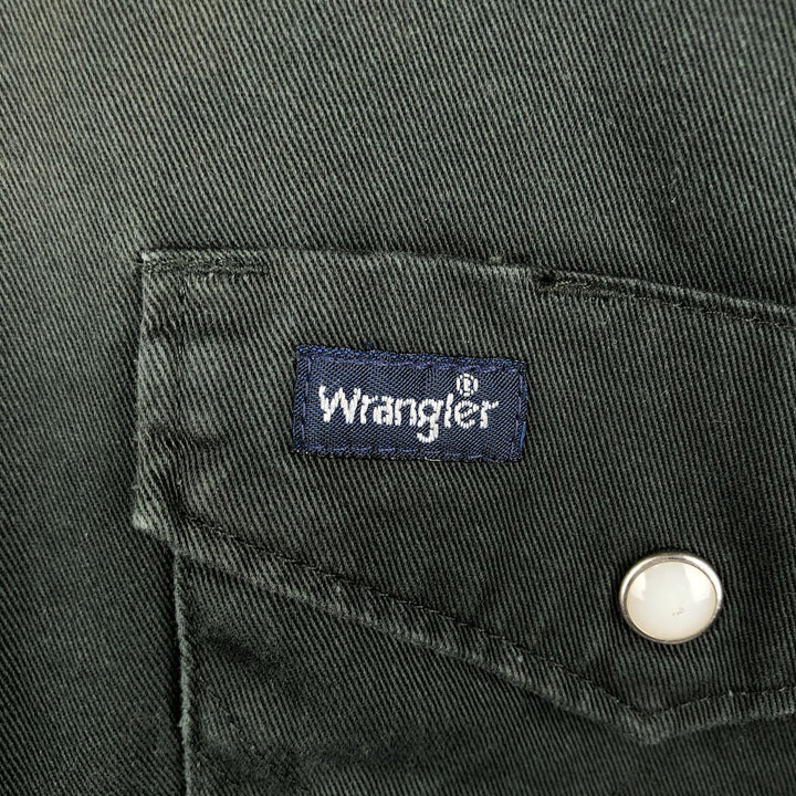 1990'S Wrangler Long-Sleeve Western Shirt, Men's Size L (approx.) cotton black type Vintage Second Hand