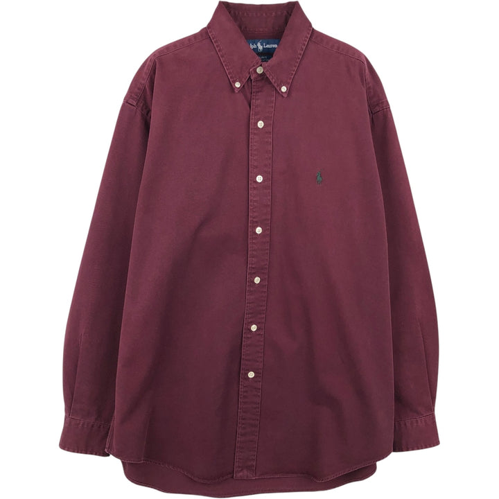 Ralph Lauren BLAKE long sleeve button down shirt, men's size M cotton wine-red Vintage Second Hand