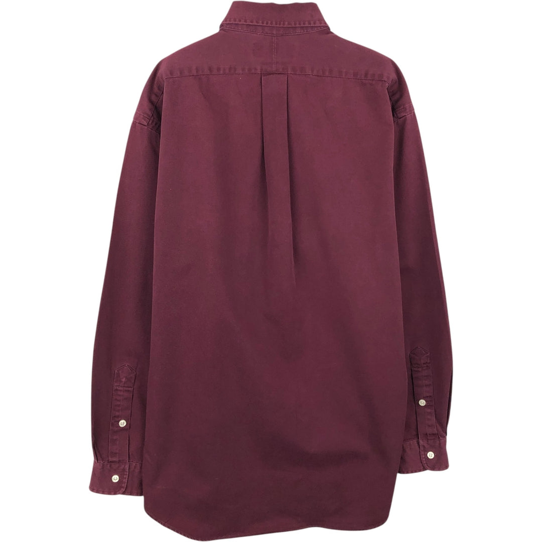 Ralph Lauren BLAKE long sleeve button down shirt, men's size M cotton wine-red Vintage Second Hand