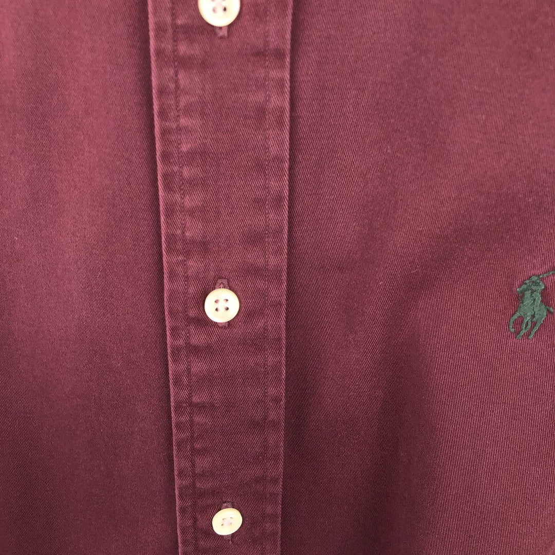 Ralph Lauren BLAKE long sleeve button down shirt, men's size M cotton wine-red Vintage Second Hand