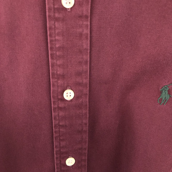 Ralph Lauren BLAKE long sleeve button down shirt, men's size M cotton wine-red Vintage Second Hand