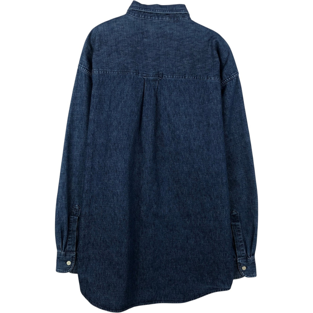 Ralph Lauren Chaps long-sleeved button-down denim shirt, men's size M cotton blue type Vintage Second Hand