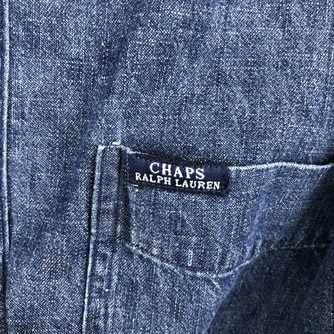 Ralph Lauren Chaps long-sleeved button-down denim shirt, men's size M cotton blue type Vintage Second Hand