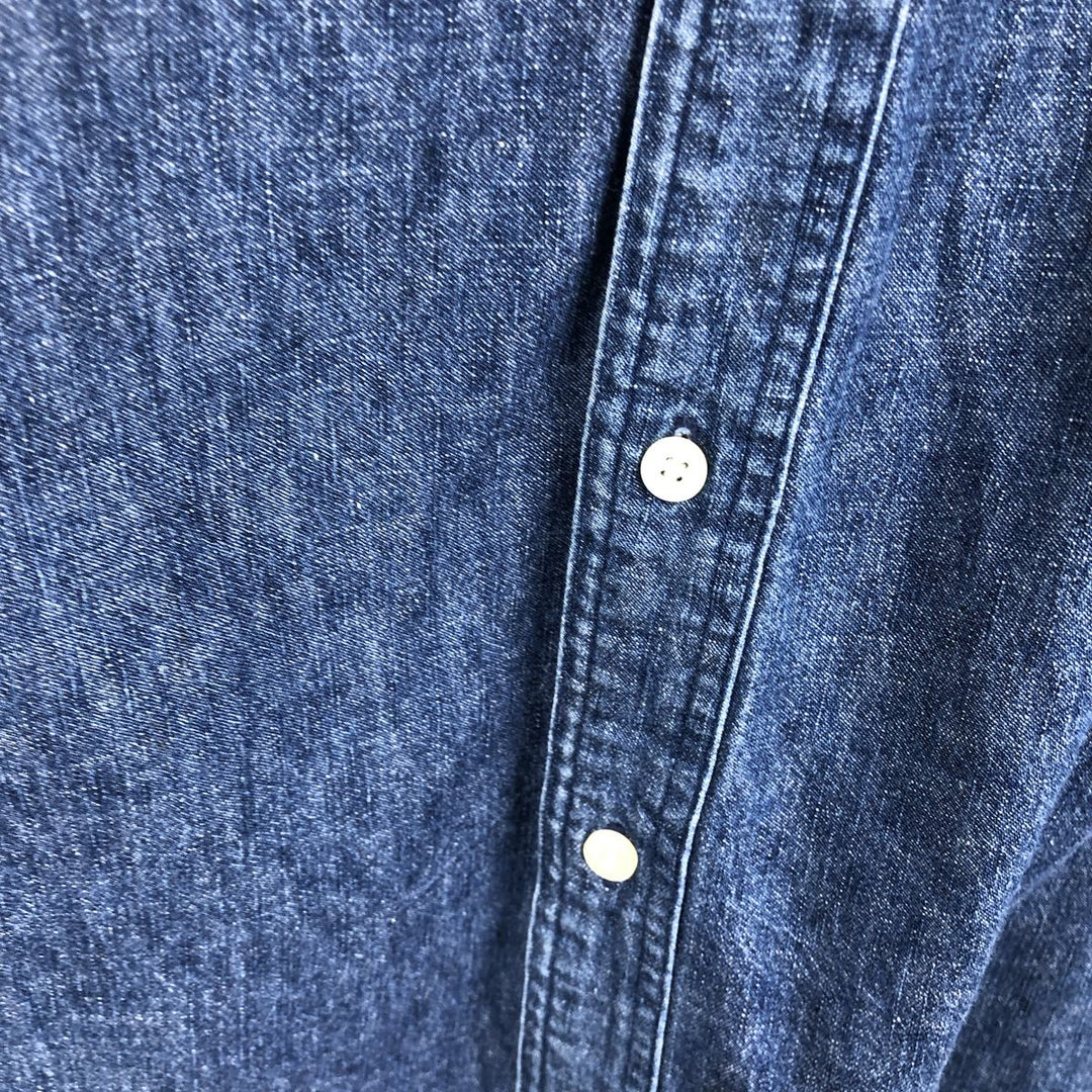 Ralph Lauren Chaps long-sleeved button-down denim shirt, men's size M cotton blue type Vintage Second Hand
