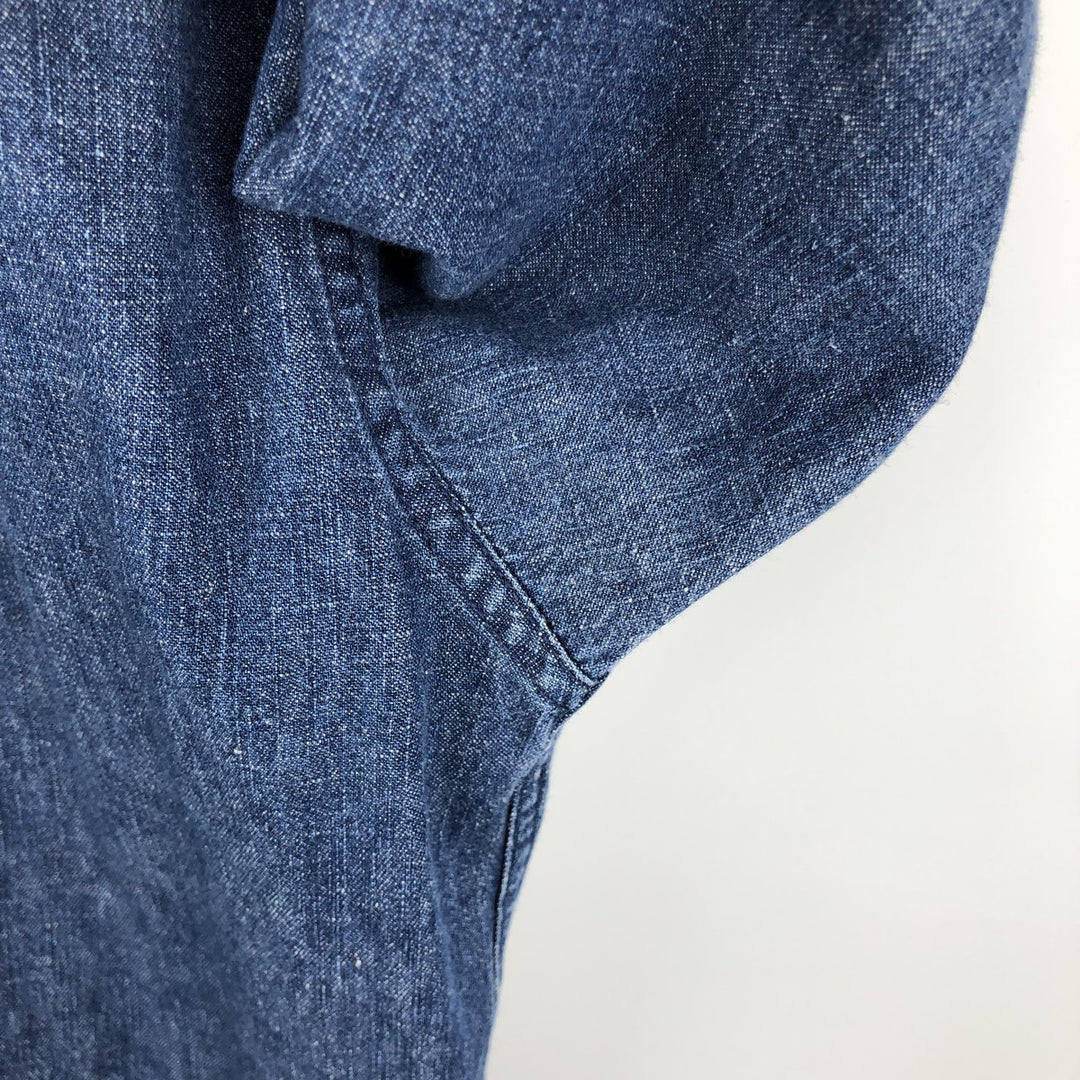 Ralph Lauren Chaps long-sleeved button-down denim shirt, men's size M cotton blue type Vintage Second Hand