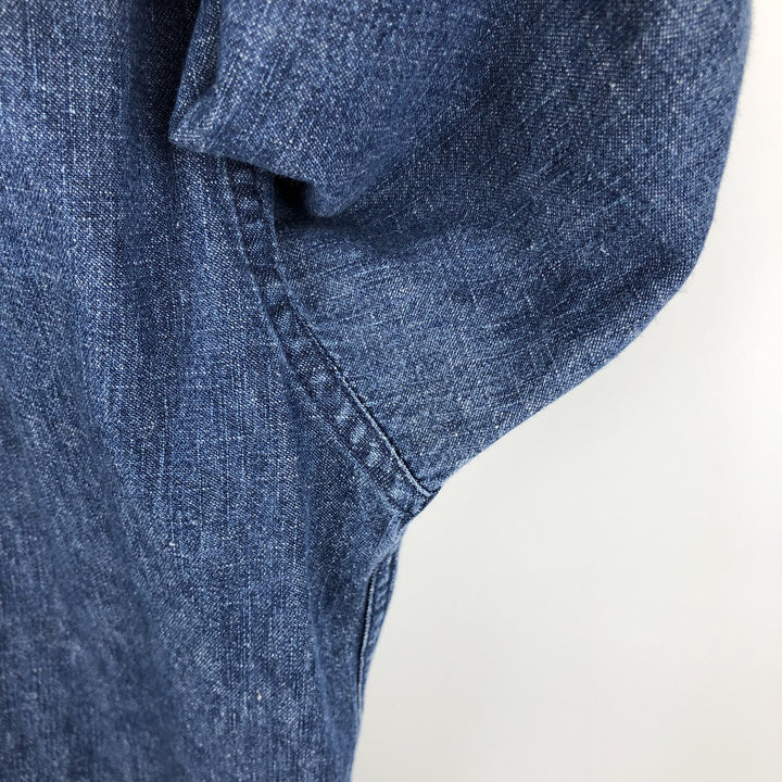Ralph Lauren Chaps long-sleeved button-down denim shirt, men's size M cotton blue type Vintage Second Hand