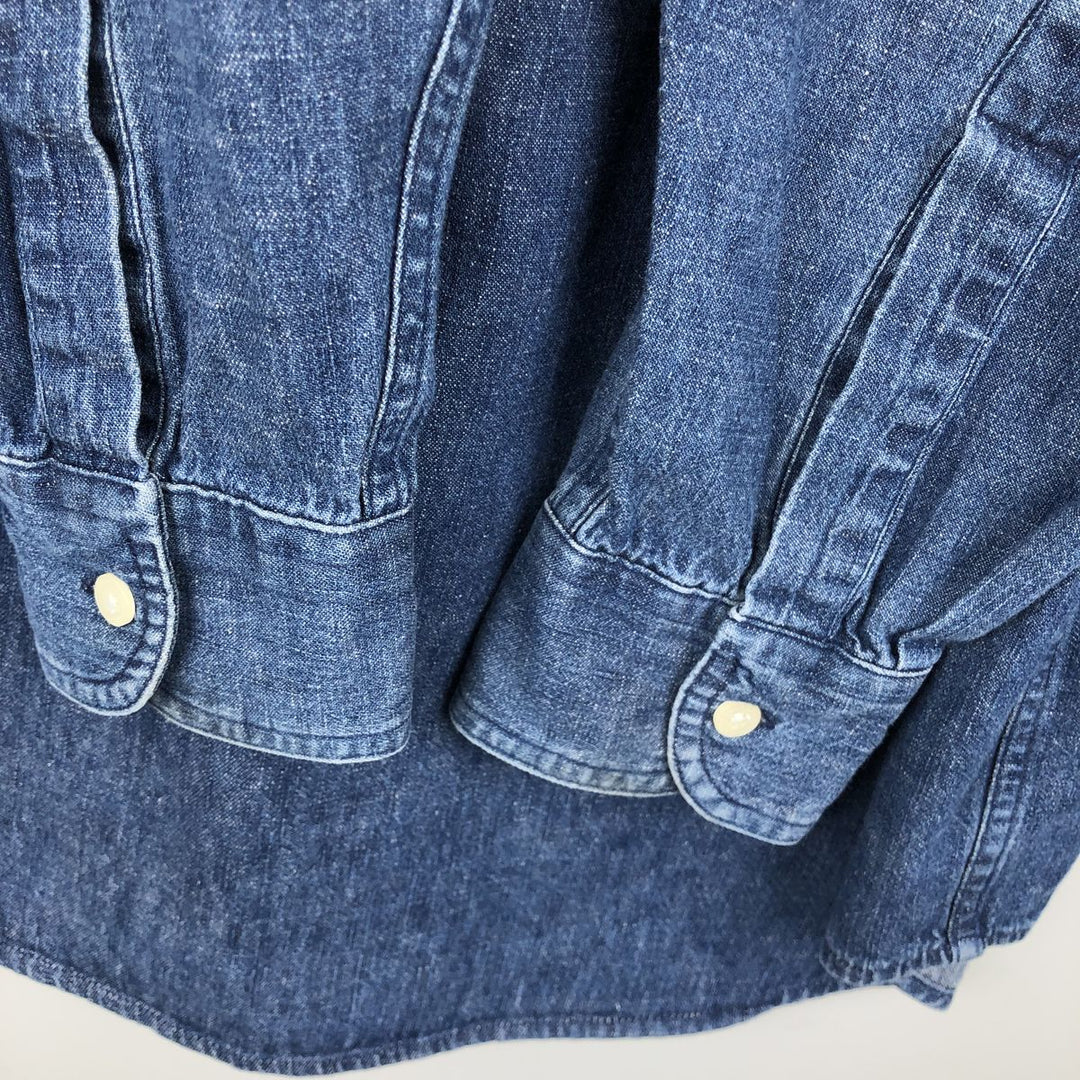 Ralph Lauren Chaps long-sleeved button-down denim shirt, men's size M cotton blue type Vintage Second Hand