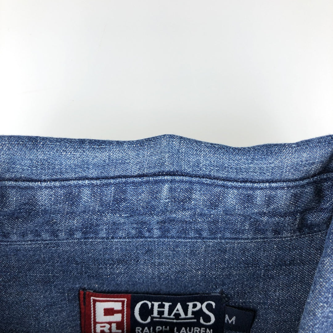 Ralph Lauren Chaps long-sleeved button-down denim shirt, men's size M cotton blue type Vintage Second Hand