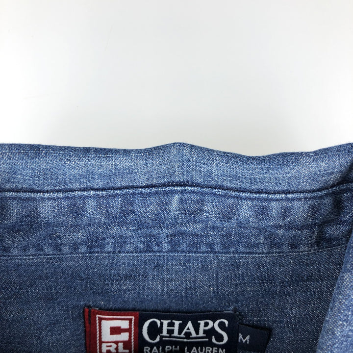 Ralph Lauren Chaps long-sleeved button-down denim shirt, men's size M cotton blue type Vintage Second Hand