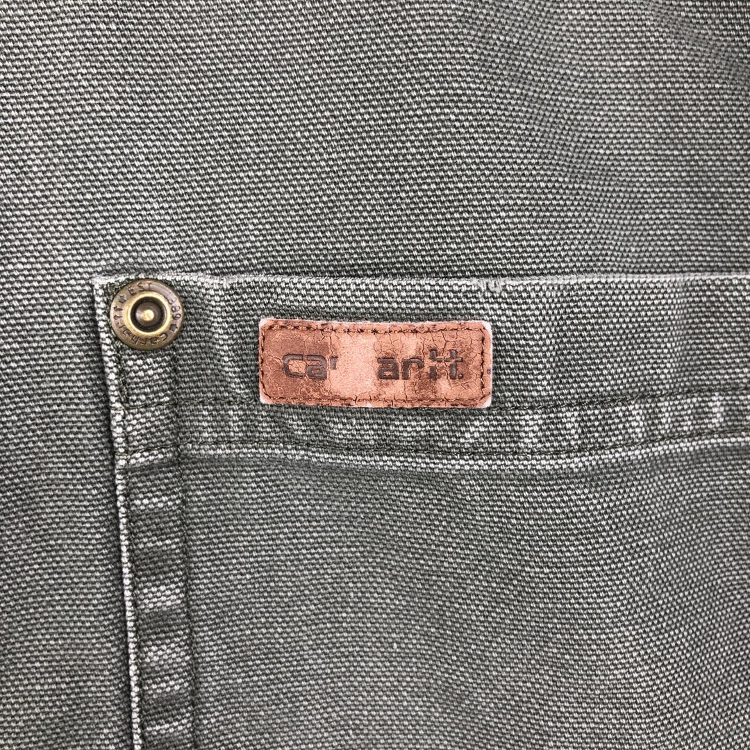 Carhartt Long Sleeve Duck Work Shirt, Men's Size L cotton Khaki type Vintage Second Hand