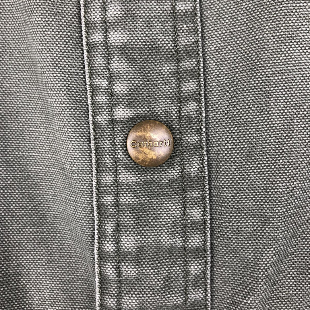 Carhartt Long Sleeve Duck Work Shirt, Men's Size L cotton Khaki type Vintage Second Hand