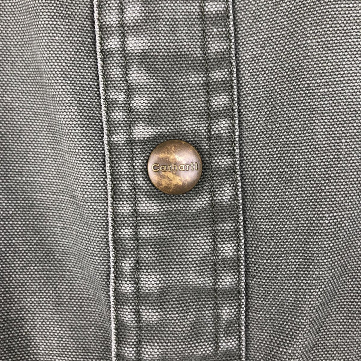 Carhartt Long Sleeve Duck Work Shirt, Men's Size L cotton Khaki type Vintage Second Hand