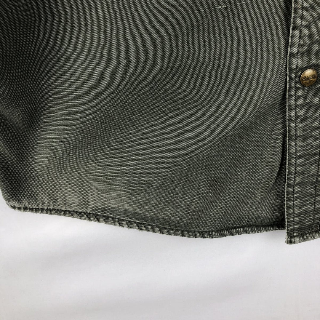 Carhartt Long Sleeve Duck Work Shirt, Men's Size L cotton Khaki type Vintage Second Hand