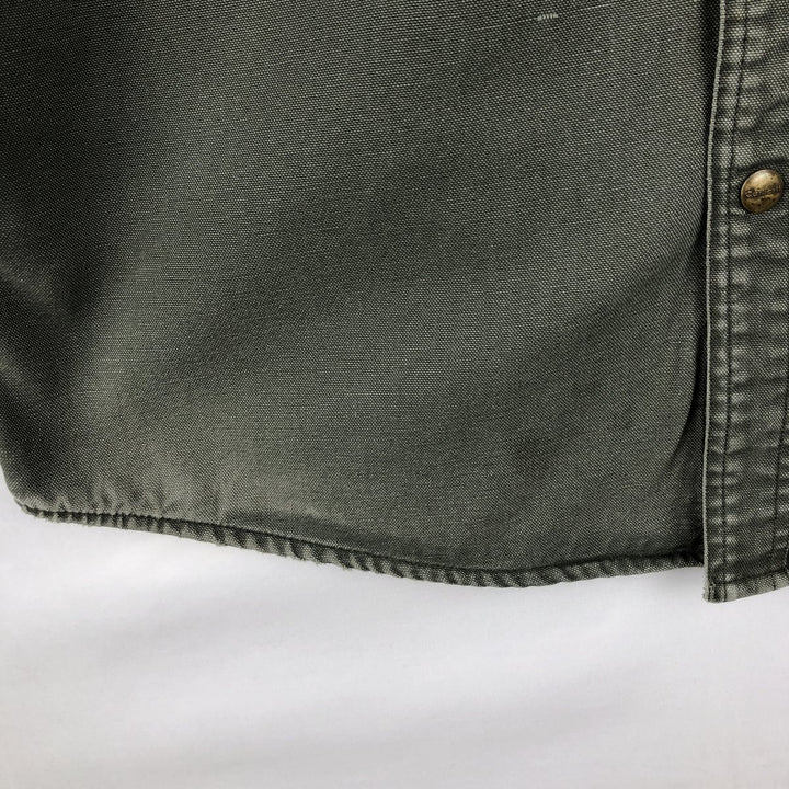 Carhartt Long Sleeve Duck Work Shirt, Men's Size L cotton Khaki type Vintage Second Hand