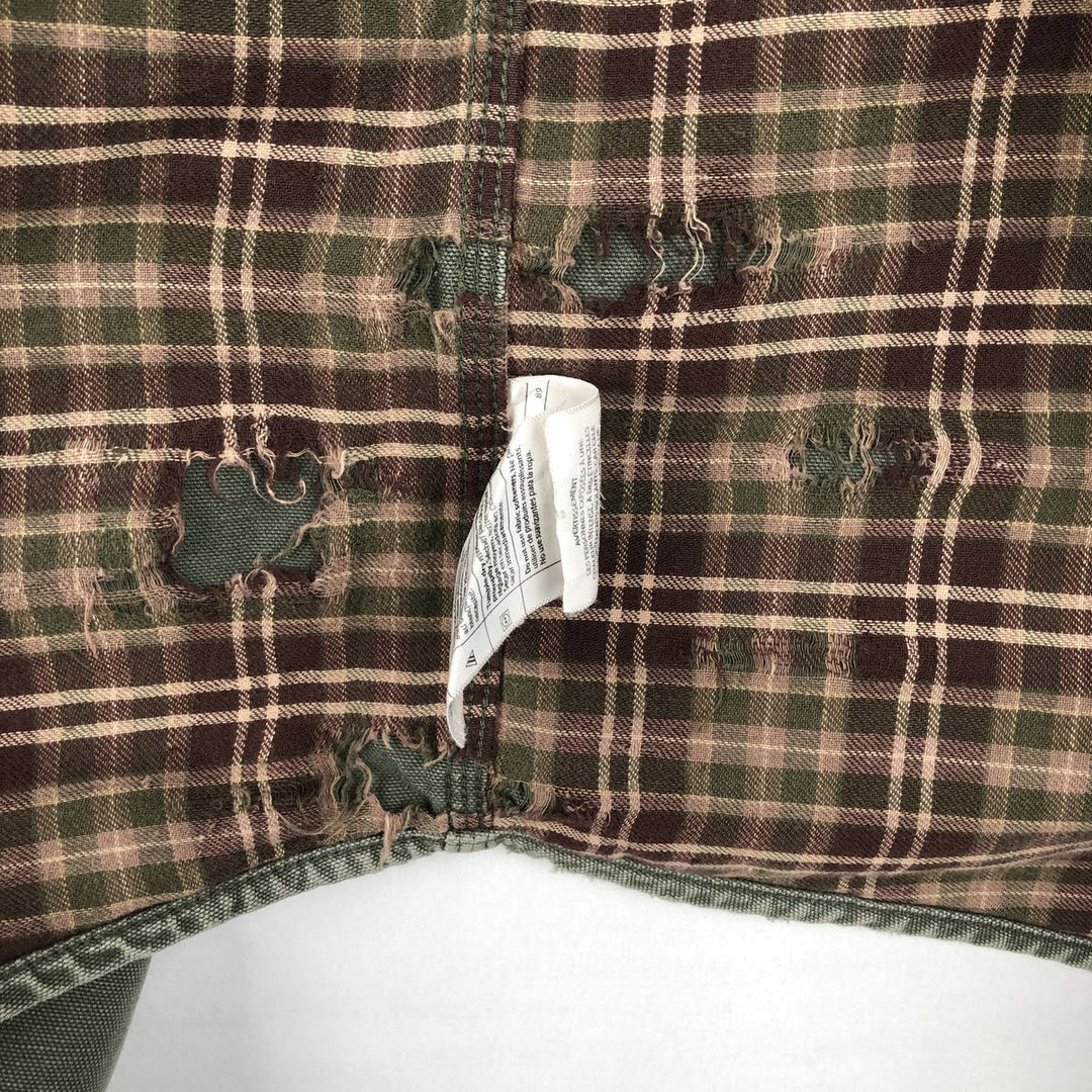Carhartt Long Sleeve Duck Work Shirt, Men's Size L cotton Khaki type Vintage Second Hand