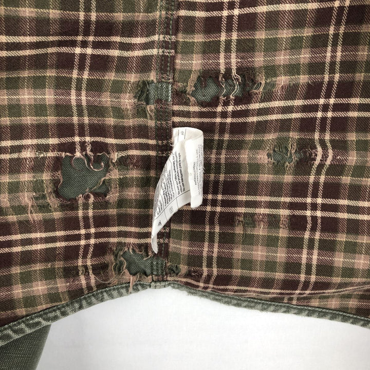 Carhartt Long Sleeve Duck Work Shirt, Men's Size L cotton Khaki type Vintage Second Hand