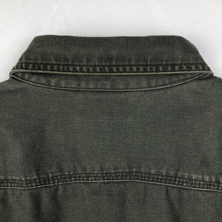 Carhartt Long Sleeve Duck Work Shirt, Men's Size L cotton Khaki type Vintage Second Hand