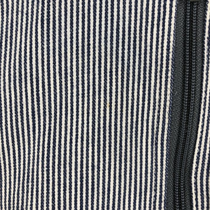70s-80'S Five Brother Hickory Stripe Half-Zip Long-Sleeve Work Shirt, Made in USA, Men's Size M (Equivalent), Vintage cotton blue type Vintage Second Hand
