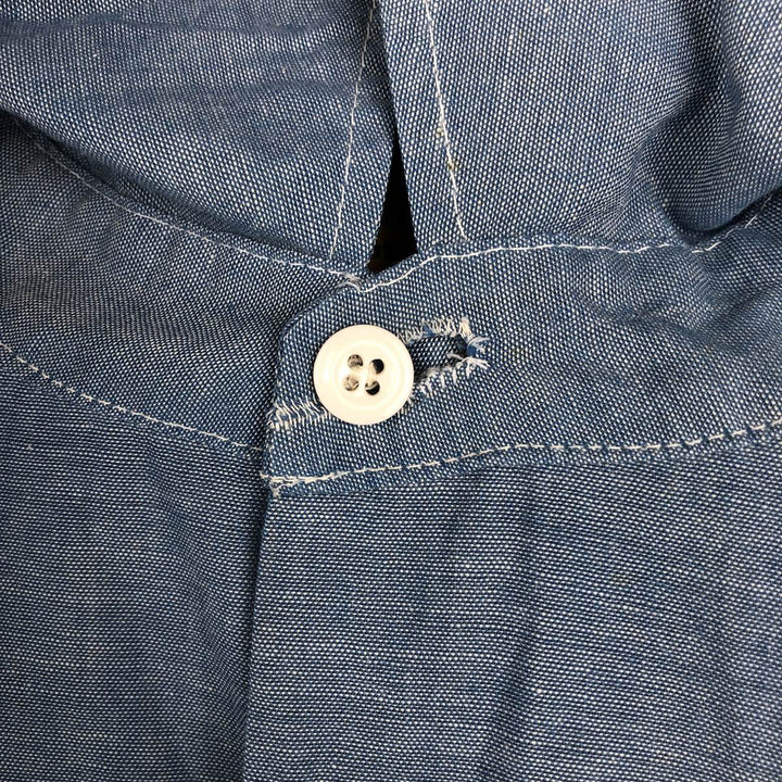 70'S Big Yank Long-Sleeve Chambray Shirt, Men's Size L (Equivalent), Vintage cotton blue type Vintage Second Hand