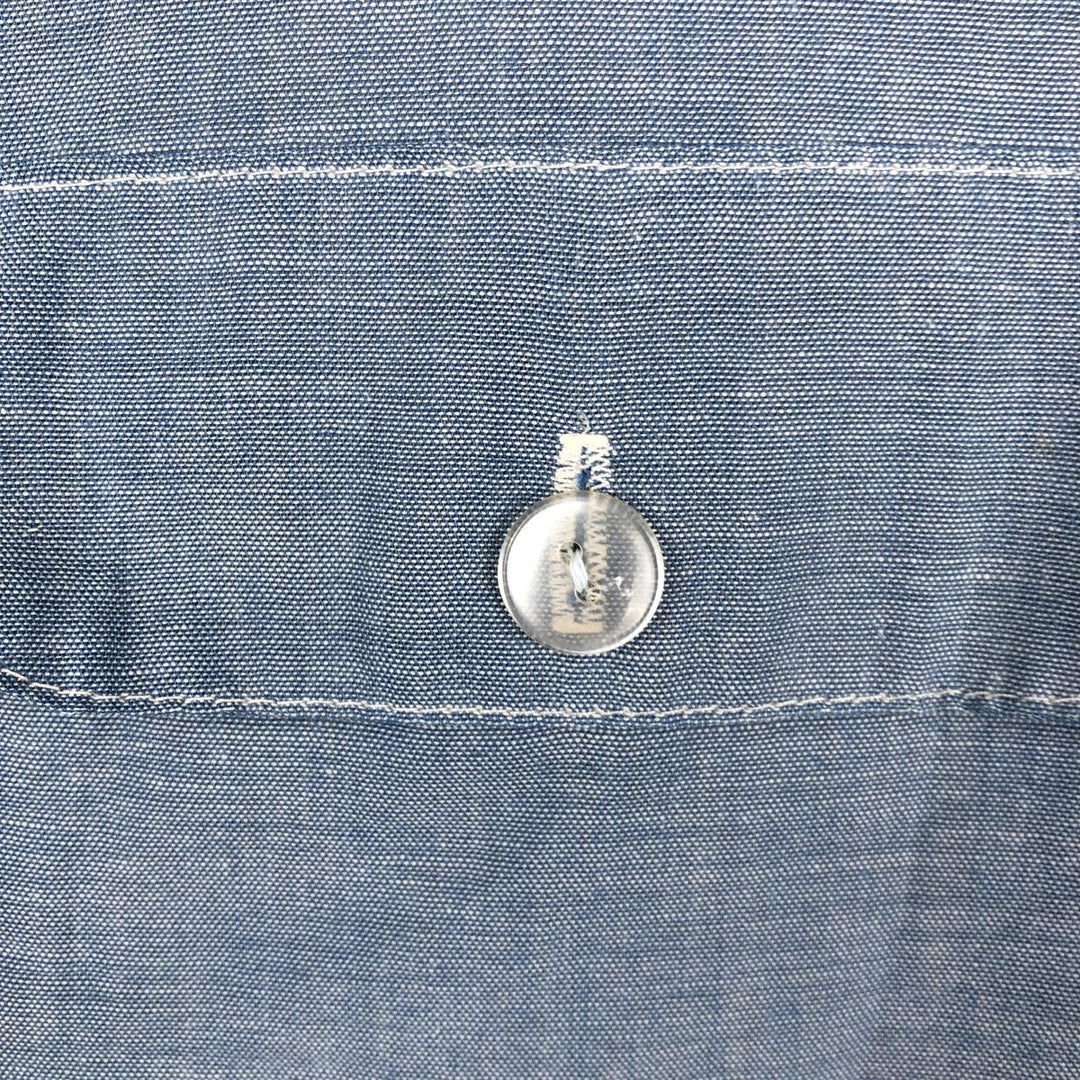 70'S Big Yank Long-Sleeve Chambray Shirt, Men's Size L (Equivalent), Vintage cotton blue type Vintage Second Hand